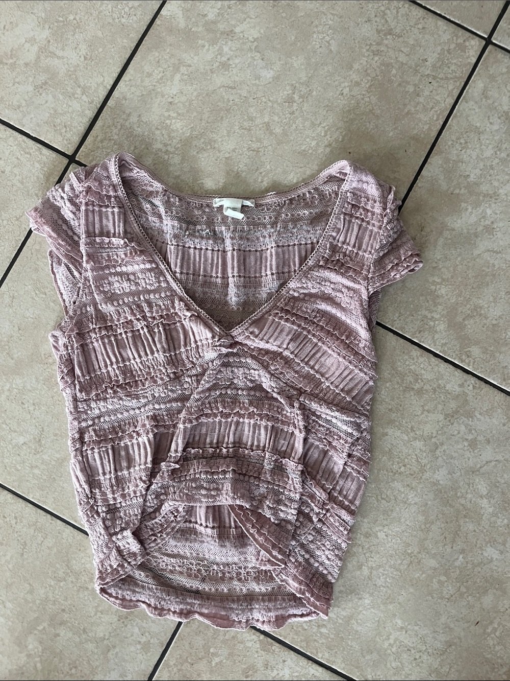 Full Tilt Dusty Rose Ruched V-Neck Camisole